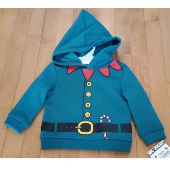 Baby Boys Girls Christmas Elf Hoodie Sweatshirt & Jogger Pants Size 12 18 mo NWT - Picture 2 of 3